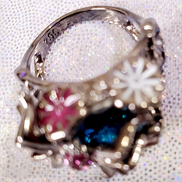 925 stamped sterling silver Crystal spider accent rings size 6 7 8 9 - Picture 9 of 16